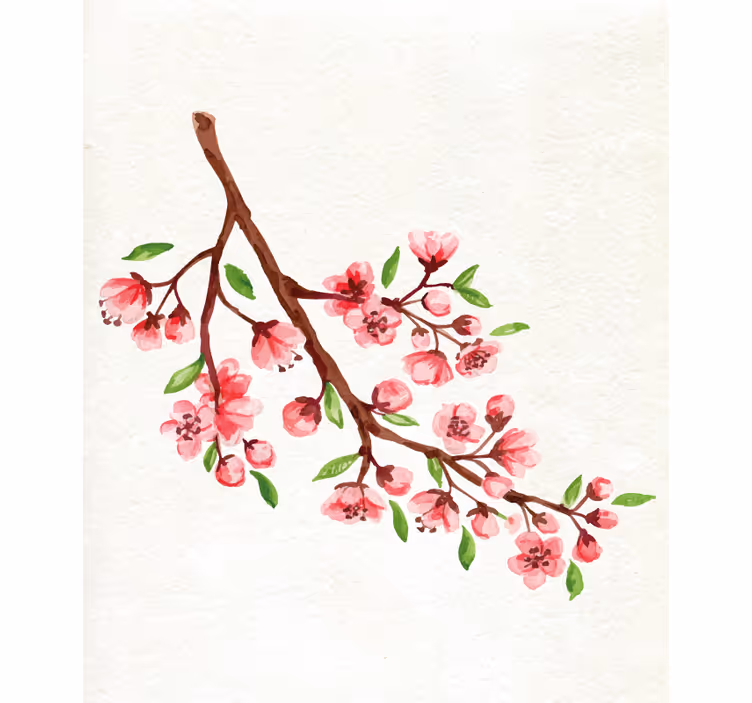 ブラインド 花や植物 桜の枝 - TENSTICKERS