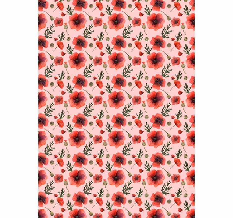 ブラインド 花や植物 ポピーの花柄 - TENSTICKERS