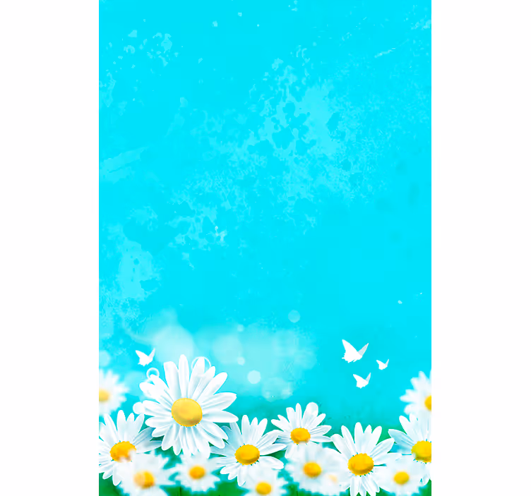ブラインド 花や植物 蝶とデイジー - TENSTICKERS