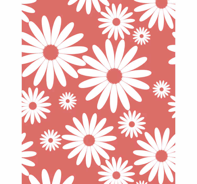ブラインド 花や植物 ホワイトデイジーパターン - TENSTICKERS