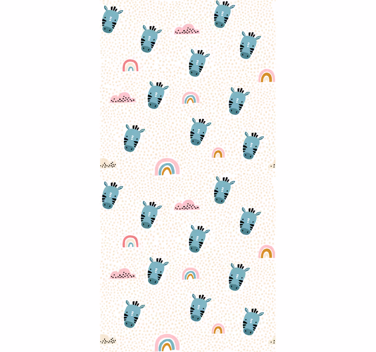 ブラインド 子供部屋 青いシマウマと虹 - TENSTICKERS