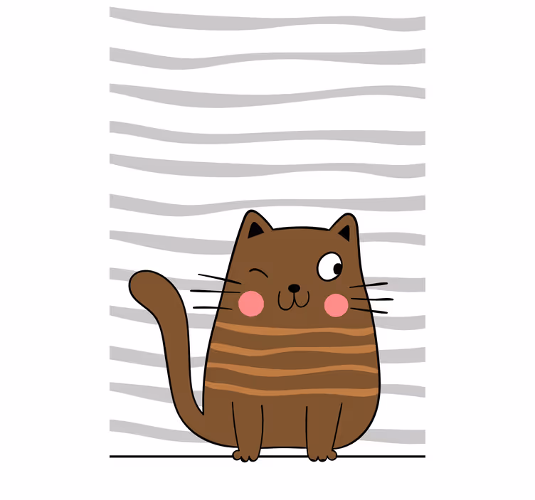 ブラインド 動物 魅力的なカートゥーン猫 - TENSTICKERS