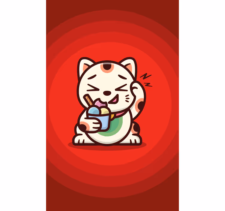 楽しい ブラインド 猫がごちそうを楽しむ - TENSTICKERS
