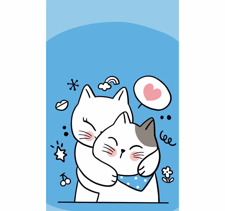 ブラインド 動物 可愛い猫の抱擁 - TENSTICKERS