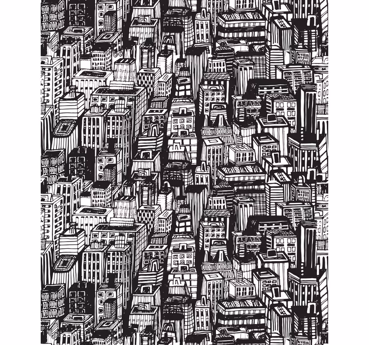 ローラースクリーン 世界地図 都市のスカイライン全景 - TENSTICKERS