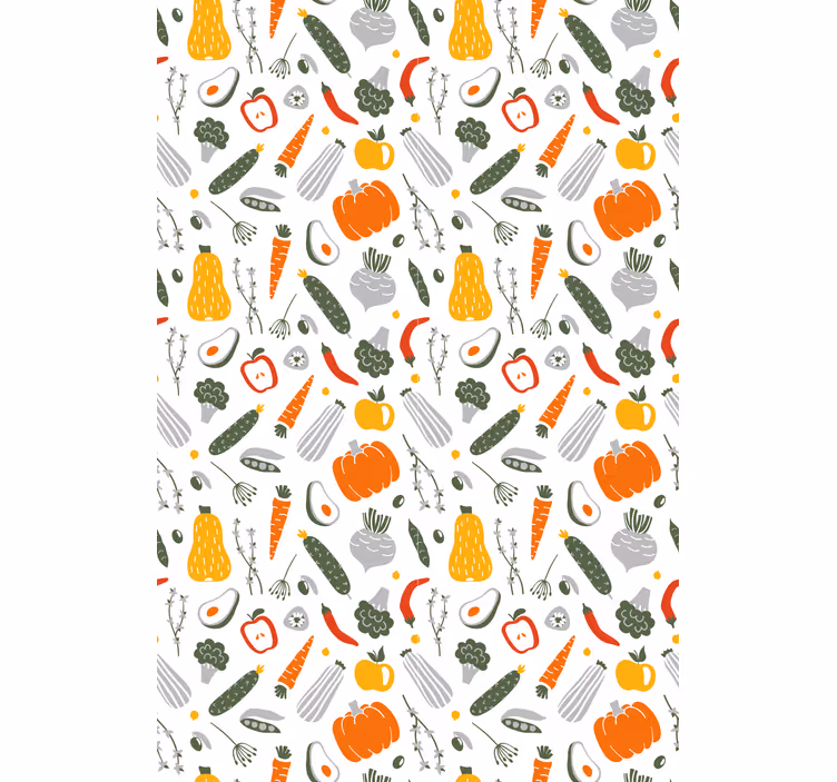 ブラインド 果物と野菜 カラフルで活気あるパターン - TENSTICKERS