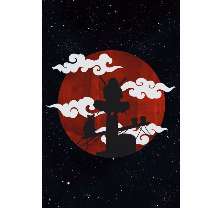 ブラインド オリジナル 侍のシルエットシーン - TENSTICKERS