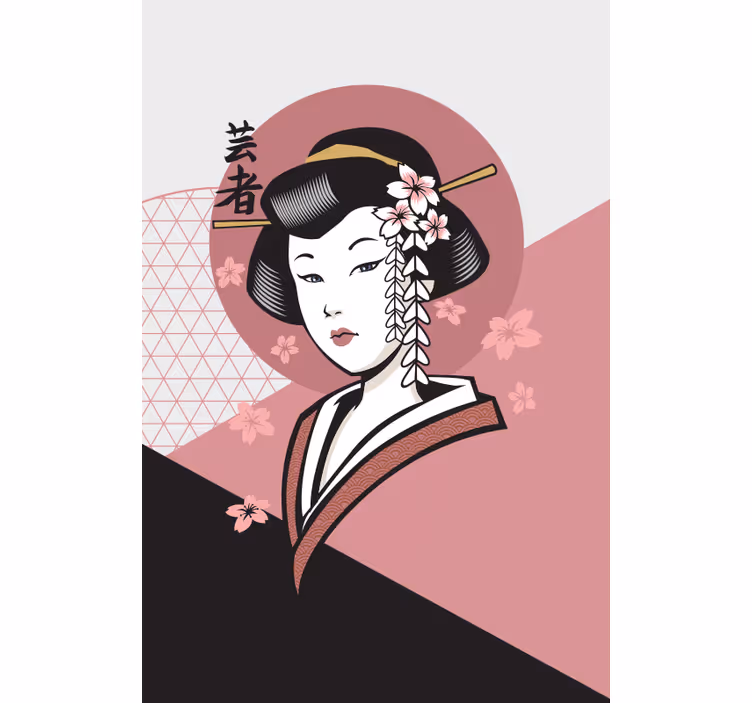 柄物エレガントな日本女性 - TENSTICKERS