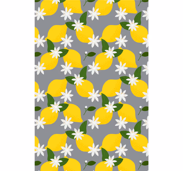 ブラインド 果物と野菜 レモンフラワーパターン - TENSTICKERS