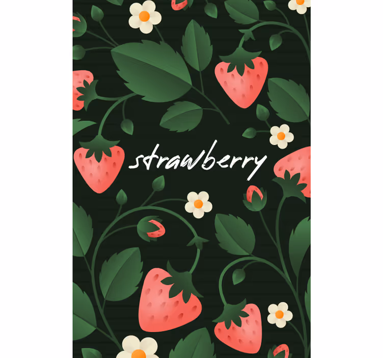 ブラインド 果物と野菜 ストロベリーフローラルパターン - TENSTICKERS