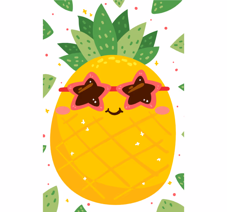 ピンクのフルーツと野菜のブラインドとパイナップル - TENSTICKERS