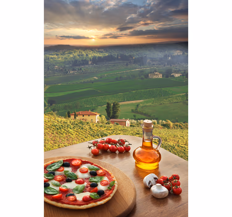 ブラインド 果物と野菜 イタリア料理の風景 - TENSTICKERS
