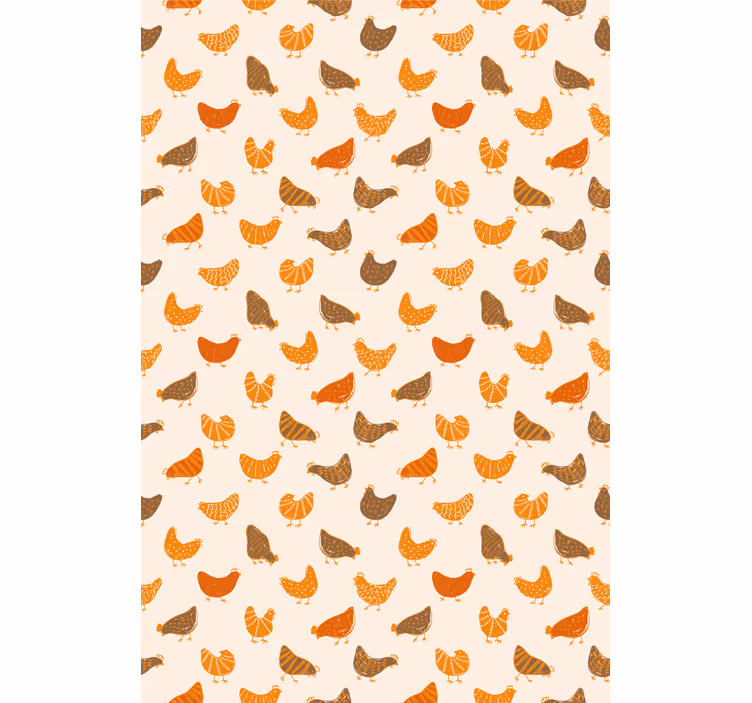 オレンジと茶色の鳥のパターンの動物ブラインド - TENSTICKERS
