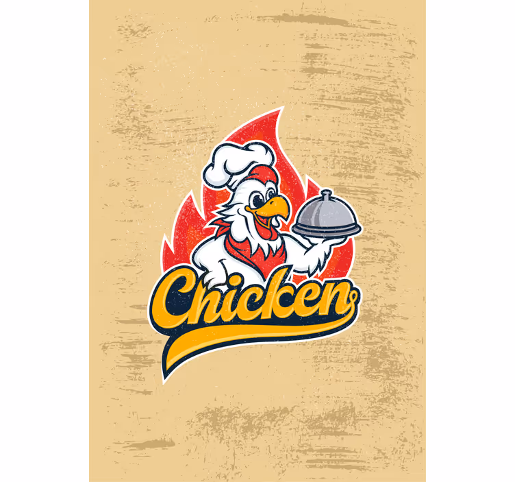 キッチン ロール スクリーン シェフの鶏肉サービング - TENSTICKERS