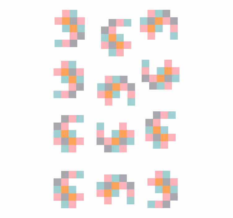 ブラインド オリジナル ピクセル化された幾何学模様 - TENSTICKERS
