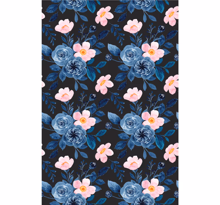 ブラインド 花や植物 青い花のモチーフ - TENSTICKERS