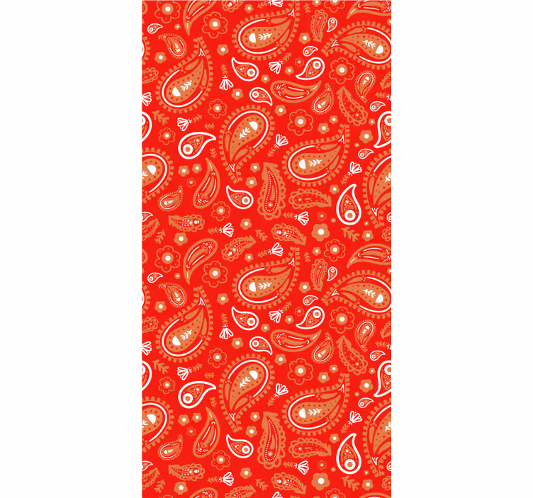 ブラインド 花 レッドペイズリーパターン - TENSTICKERS
