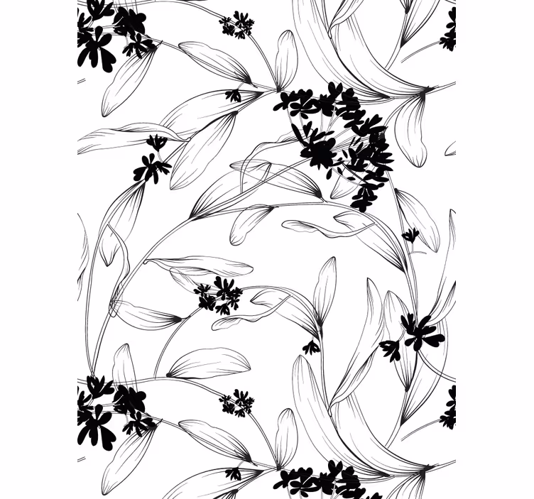ブラインド 花や植物 スタイライズドフローラルパターン - TENSTICKERS