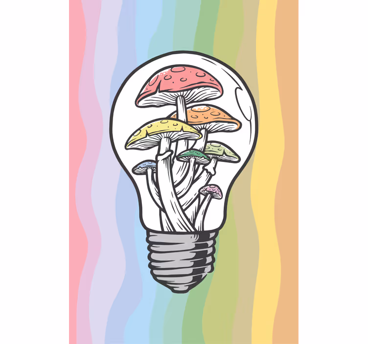 ブラインド 花や植物 マッシュルームライトバルブアート - TENSTICKERS