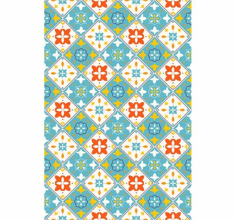 浴室 ブラインド 青とベージュのタイル - TENSTICKERS