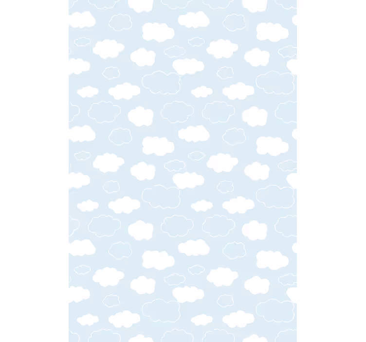 白と水色の描画スタイルのクラウドブラインド - TENSTICKERS
