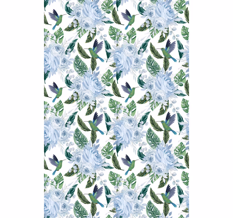 ブラインド 花や植物 ハチドリとバラ - TENSTICKERS