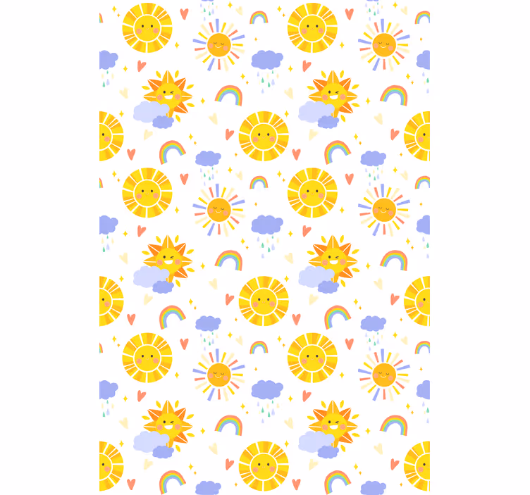 ブラインド 子供部屋 晴れた雲と虹 - TENSTICKERS