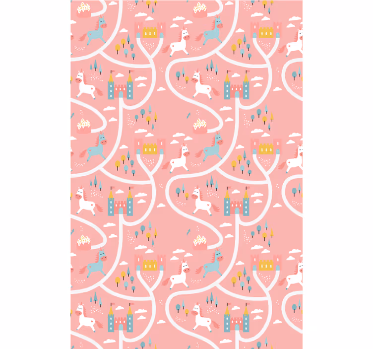 ブラインド 子供部屋 お城とユニコーン - TENSTICKERS