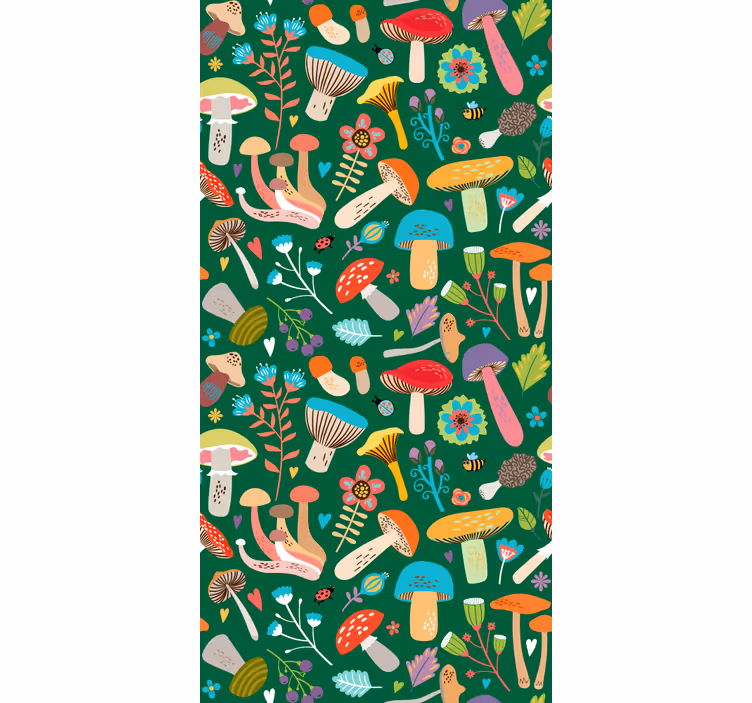 ブラインド 花や植物 鮮やかなキノコのモチーフ - TENSTICKERS