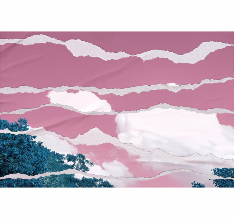 ブラインド 雲 曇りがかったピンクの地平線 - TENSTICKERS