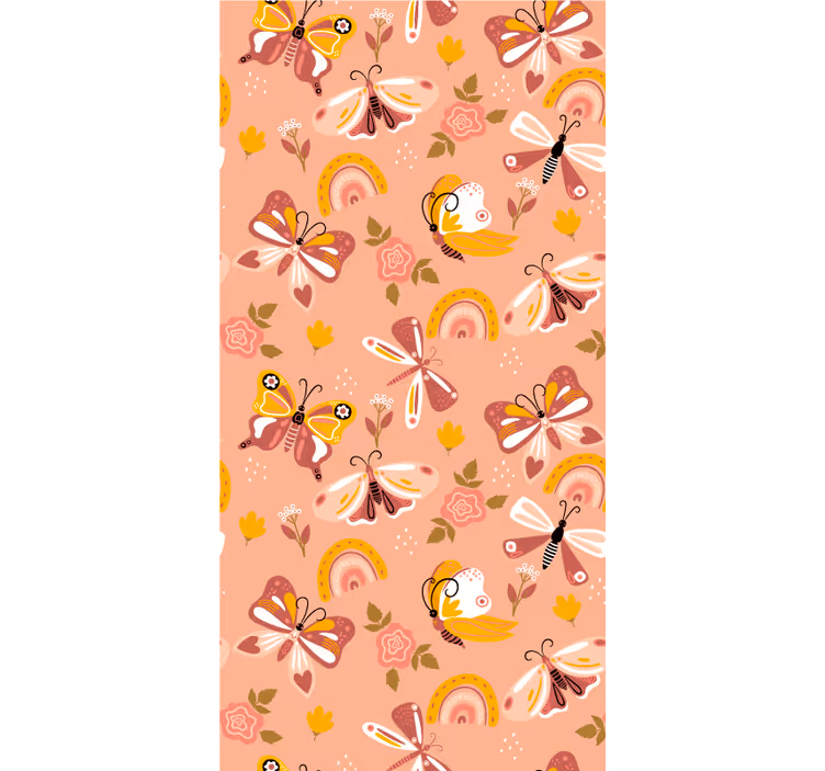 ブラインド ちょうちょ ピンクのひらひら模様 - TENSTICKERS