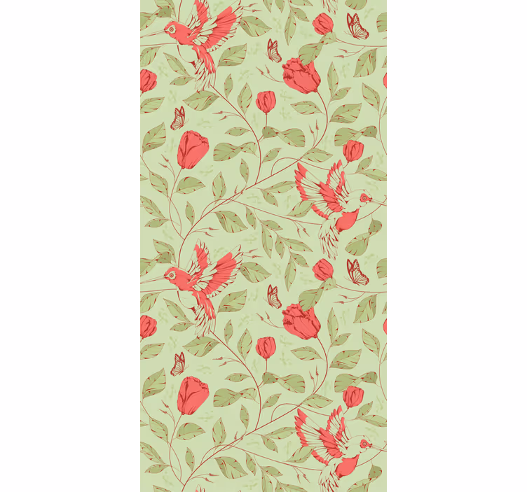 ブラインド 花や植物 ハチドリと花々 - TENSTICKERS