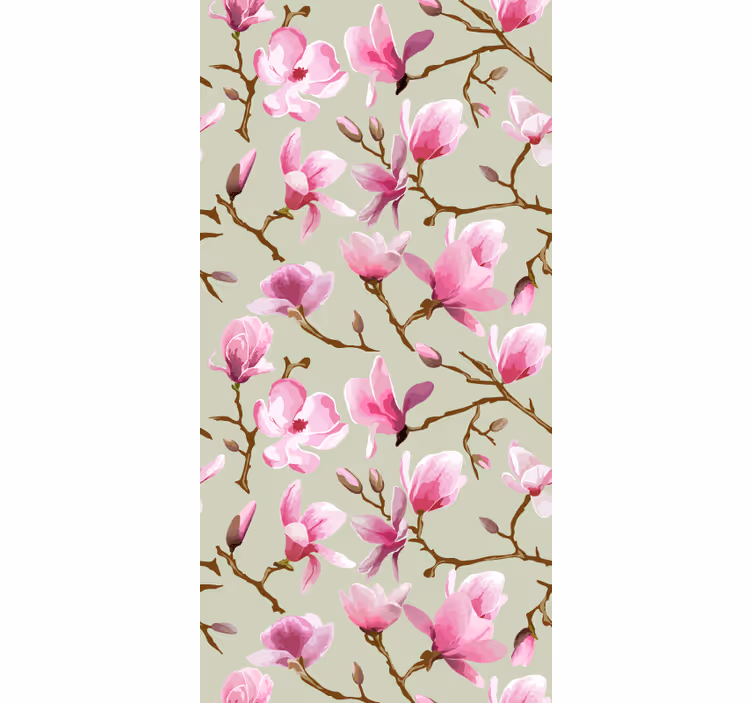 キッチン ロール スクリーン ピンクモクレンの花 - TENSTICKERS