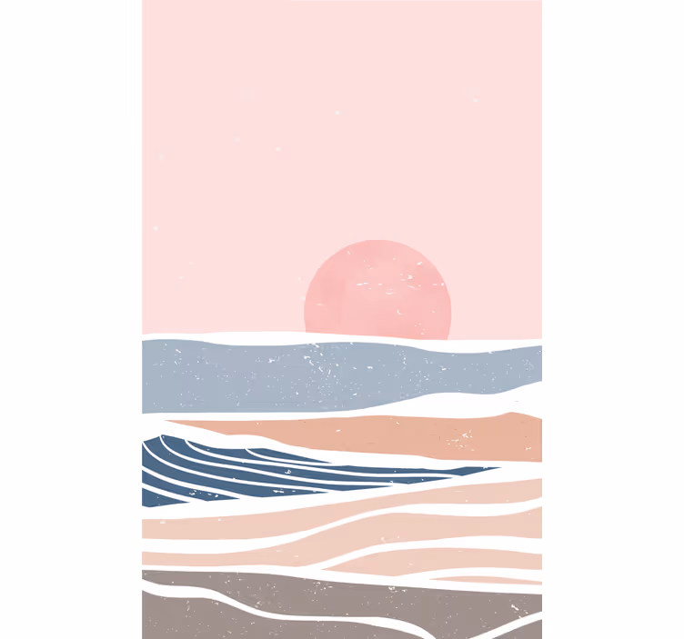 ブラインド もっとヴィンテージ 穏やかな夕焼けの波 - TENSTICKERS