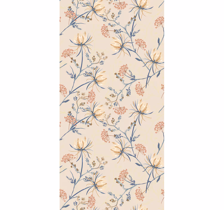 ブラインド 花や植物 フローラルブロッサムベージュパターン - TENSTICKERS