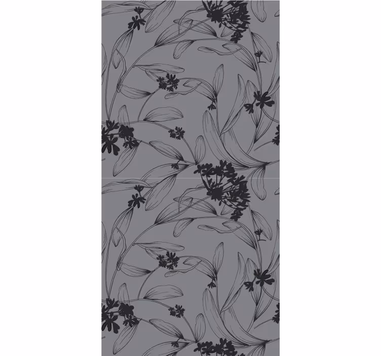 ブラインド 花や植物 モノクロフローラルデザイン - TENSTICKERS