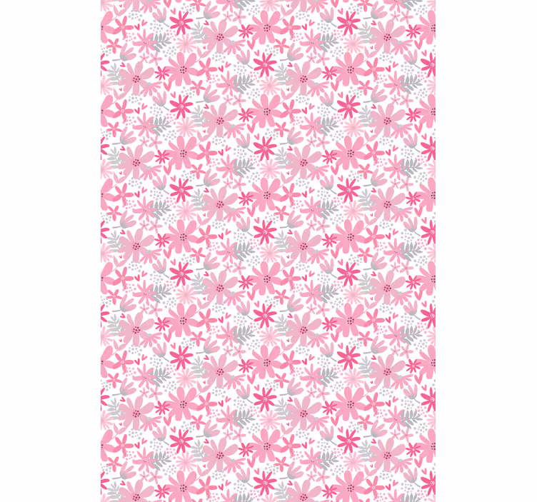 キッチン ロール スクリーン ピンクの花柄 - TENSTICKERS