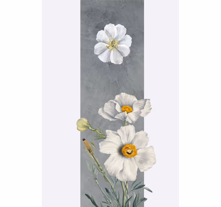 ブラインド 花や植物 ホワイトフラワーブーケ - TENSTICKERS