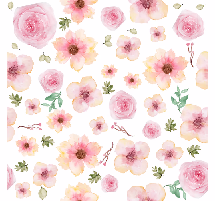 ブラインド 花 ピンクの花のパターン - TENSTICKERS