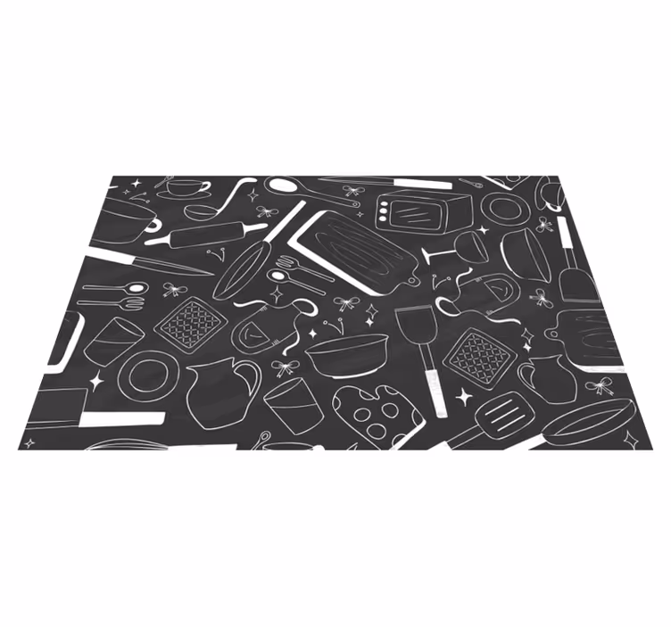 キッチンツールと食品レストランのマット - TENSTICKERS
