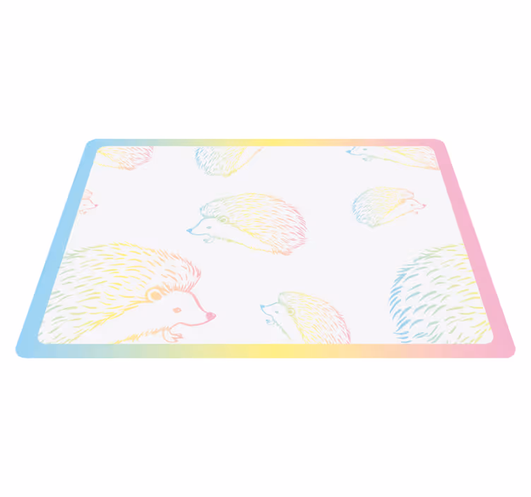 ランチョンマット 子供 カラフルなハリネズミ柄 - TENSTICKERS