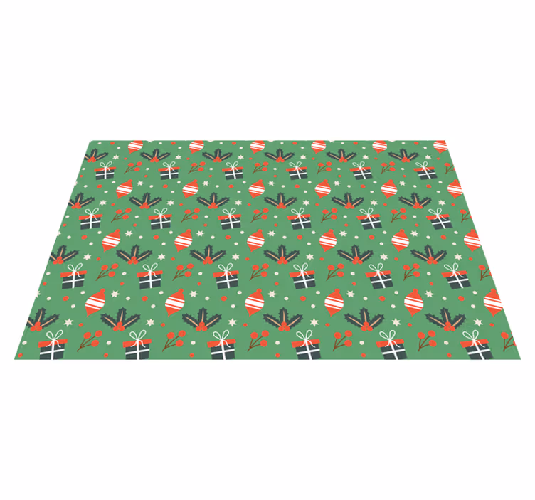 緑のキャンディパターンクリスマスランチョンマット - TENSTICKERS