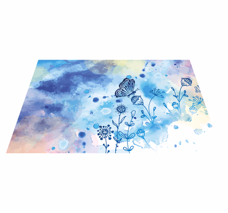 オリジナル ランチョンマット 蝶と花のパターン - TENSTICKERS