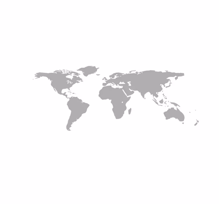白の元のプレースマットの灰色の世界地図 - TENSTICKERS