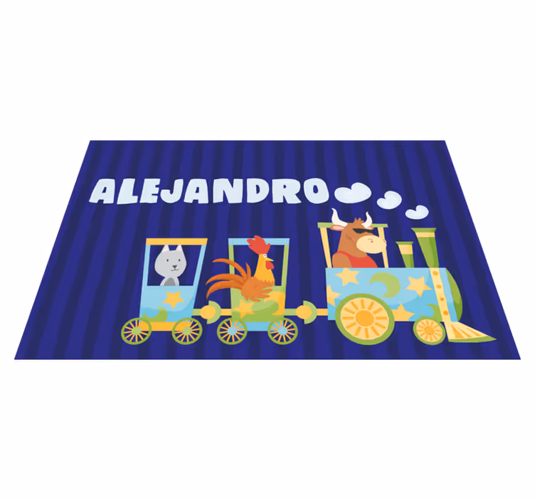 ランチョンマット 子供 カラフルな電車の動物 - TENSTICKERS
