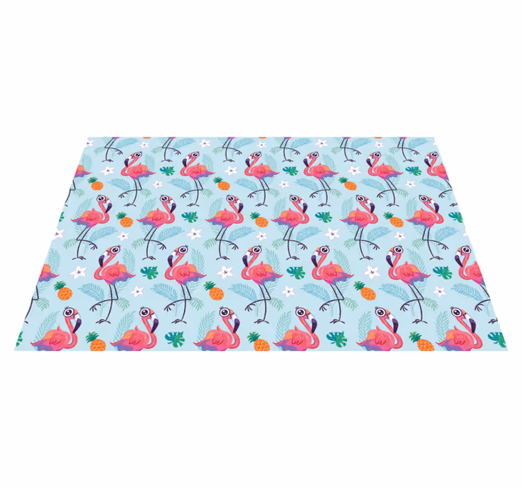 オリジナル ランチョンマット フラミンゴ トロピカルパターン - TENSTICKERS