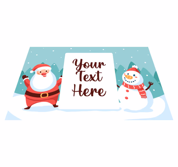 クリスマス ランチョン マット サンタクロースと雪だるま - TENSTICKERS