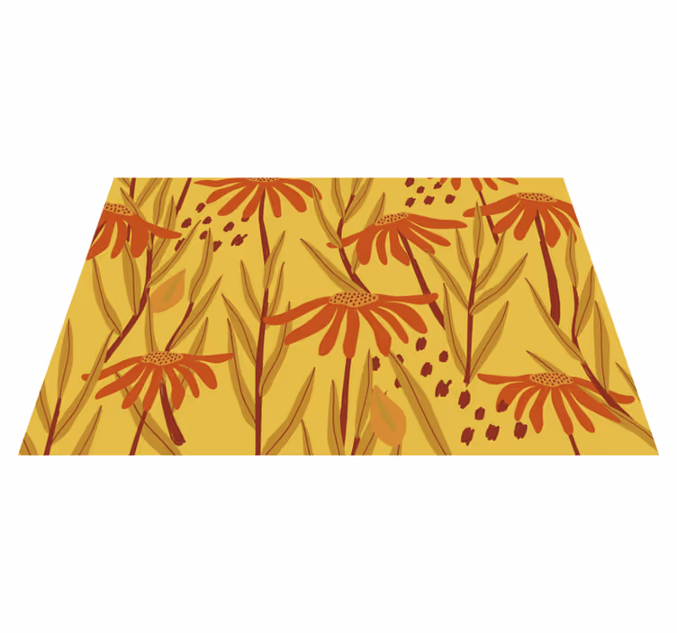 オリジナル ランチョンマット 花柄イエローパターン - TENSTICKERS
