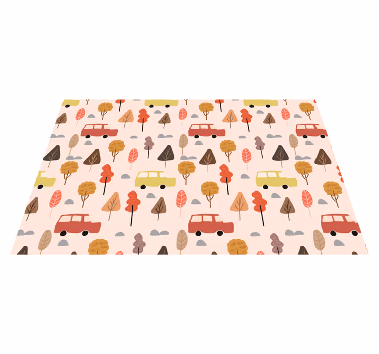 ランチョンマット 子供 カラフルカーと木々 - TENSTICKERS