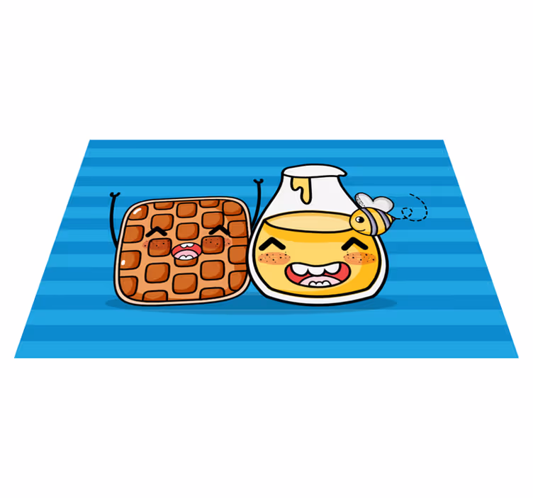 ランチョンマット 子供 かわいいワッフルとハチミツ - TENSTICKERS